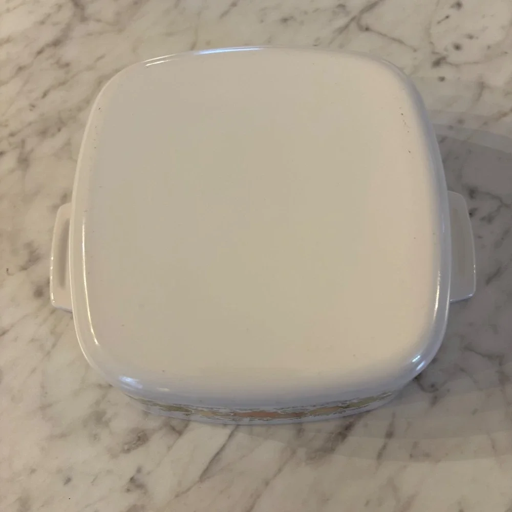 Corning Ware Leinsal La Sauge Casserole‎ Dish Square Vegetable Pattern Set of 2